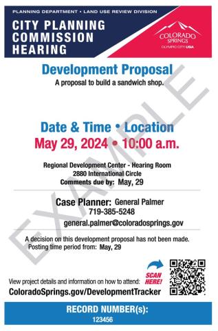 An example image of a poster that may be used to convey information. This information will also be included on all project webpages pertaining to the proposal.