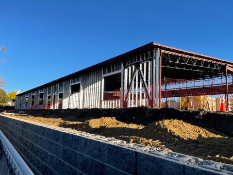 The new steel structure at the senior center.