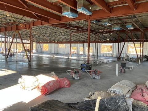 Senior Center construction of the west slab on grade.