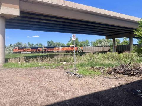 South view of a new street location, Twin Bridges Road, to be built under US Highway 24, connecting Las Vegas Street to the Hancock Expressway