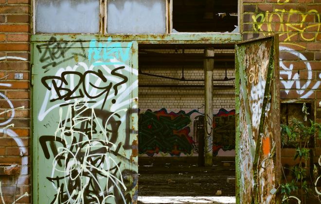 Abandoned Building with Graffiti