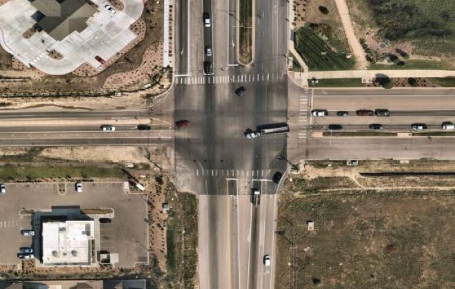 aerial of the Marksheffel Rd and Dublin Rd intersection